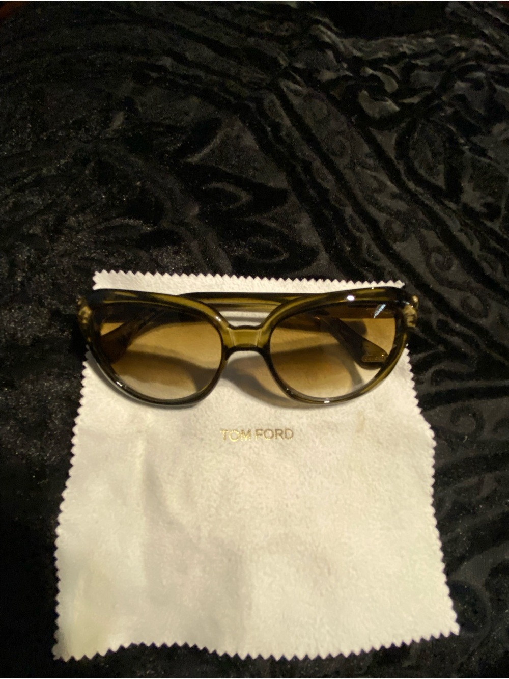 Authentic Tom Ford Olive Green Brown Gradient Women's Sunglasses